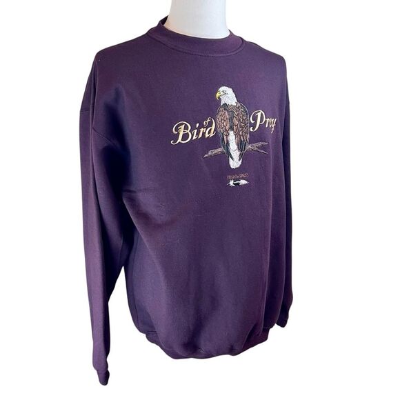 HEADWATERS Brown American Bald Eagle Bird of Prey Sweatshirt Sz XL Crew Neck - Picture 2 of 13